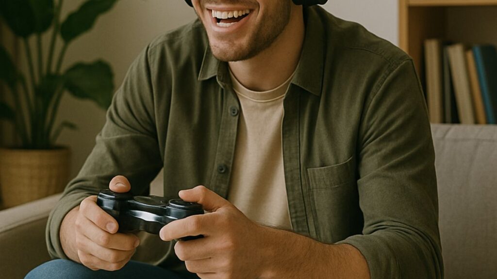 ゲームをしている男性